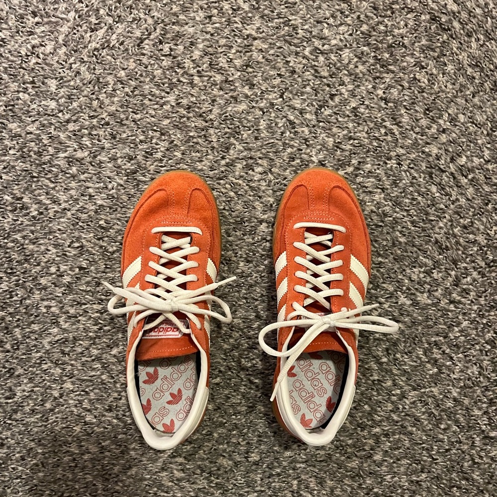 Adidas orange and white Spezial